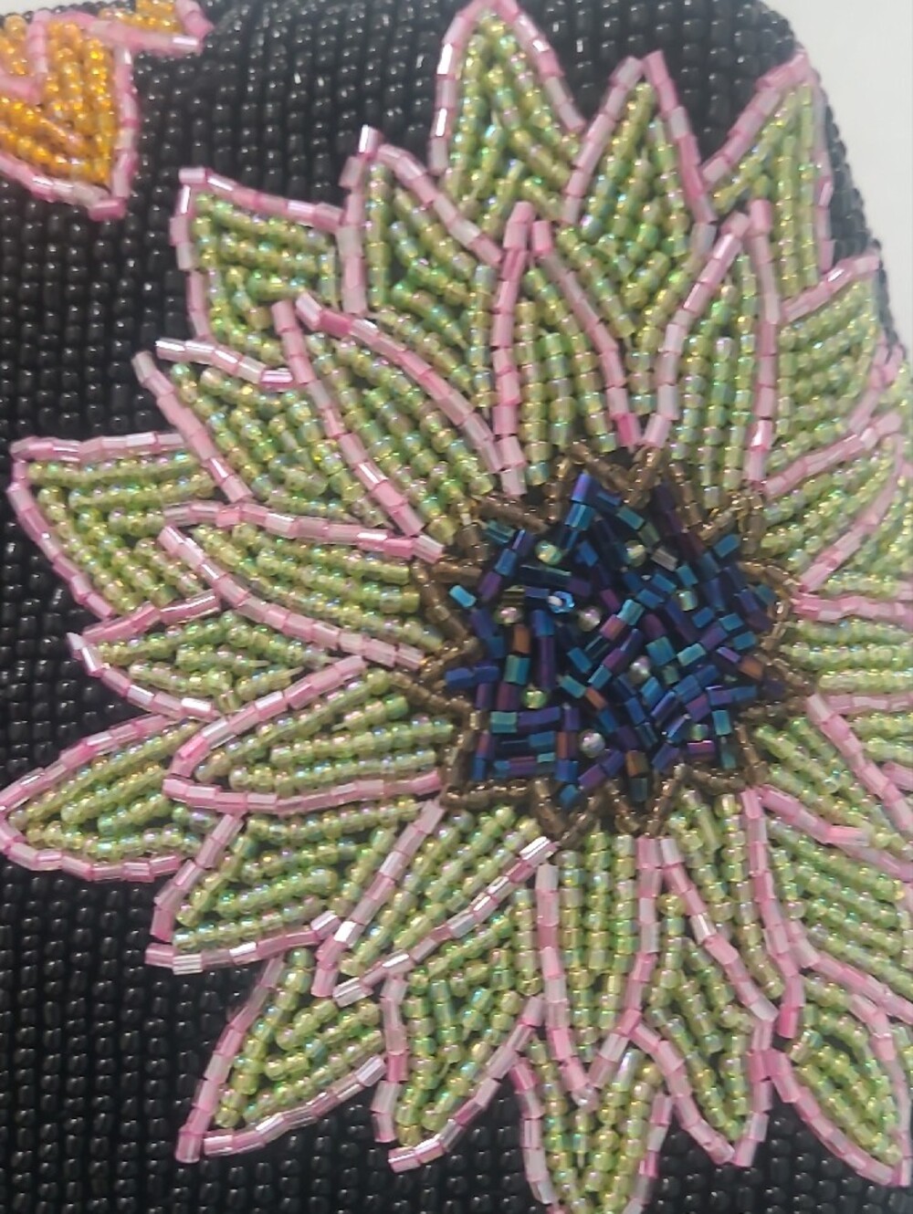 Beaded Floral Black Handbag - Picture 8 of 12